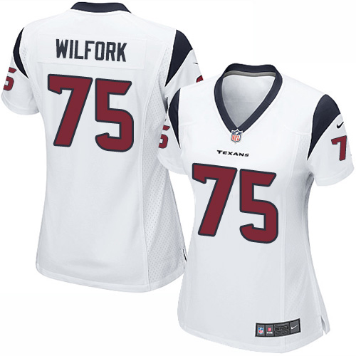 Women's Limited Vince Wilfork Nike Jersey White Road - #75 NFL Houston Texans
